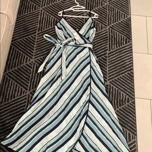 Loft Striped Strappy Wrap Dress (NWT)